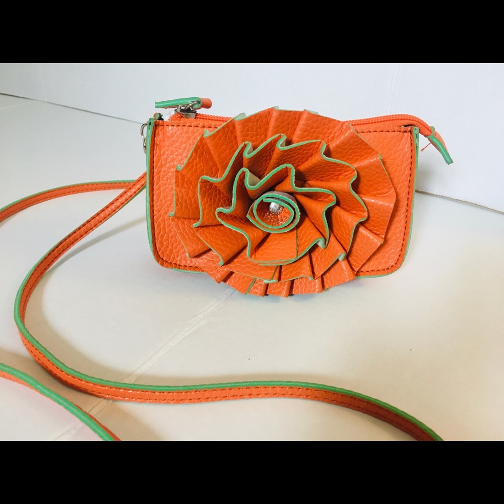 Ruffled Flower Mini Crossbody Purse